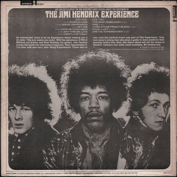Release: Are You Experienced-Vinyl-US-1968-RS 6261, RS-6261, 6261-368699