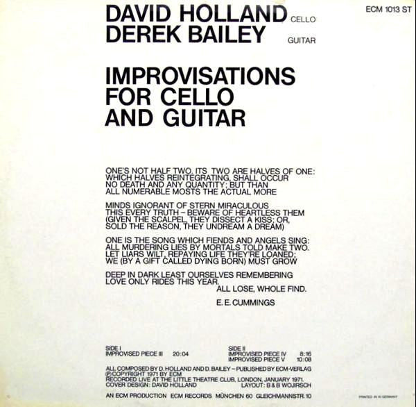 Master Release: Improvisations For Cello And Guitar by Dave Holland