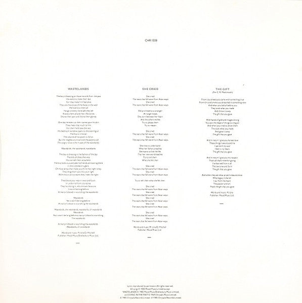 Release: The Gift-Vinyl-UK-1985-CHR 1508-104093