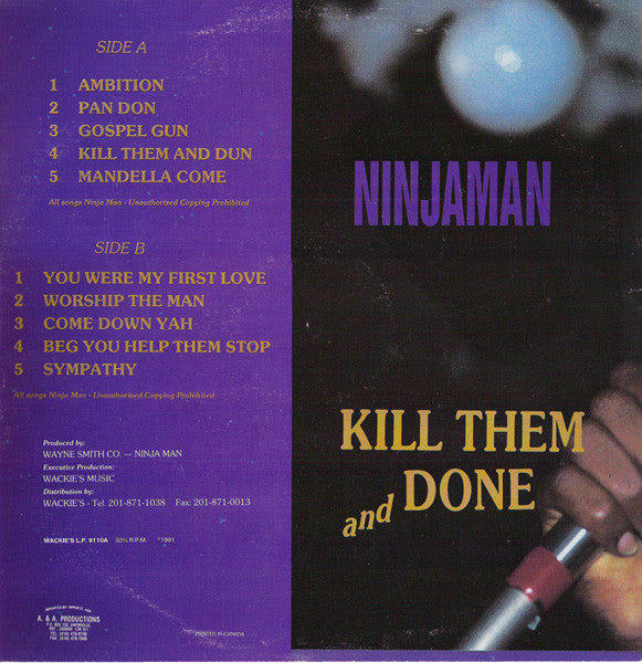 Release: Kill Them And Done-Vinyl-Canada-1991-WACKIES L.P. 9110A-825995