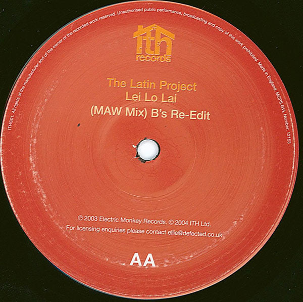 Release: I Can't Get No Sleep (Copyright Re-Edit) / Lei Lo Lai (MAW Mix B's Re-Edit)-Vinyl-UK-2004-ITHS01-283300