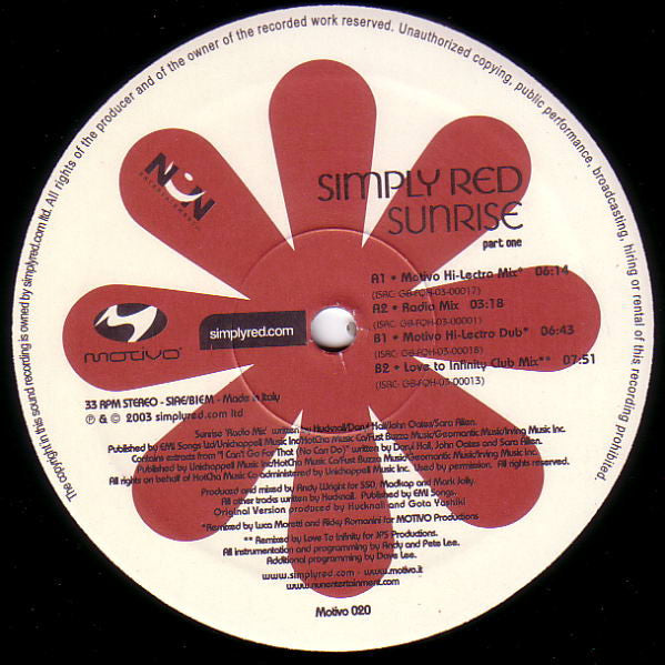 Release: Sunrise-Vinyl-Italy-2003-Motivo 020-139795