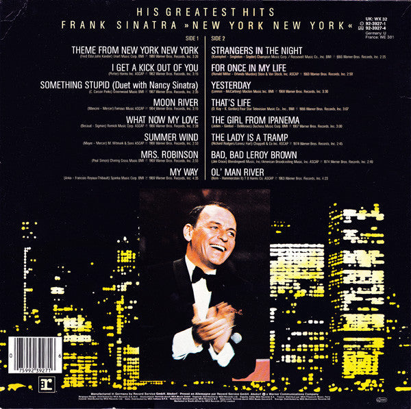 Master Release: His Greatest Hits (New York New York) by Frank Sinatra