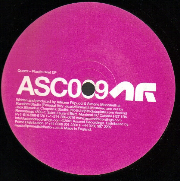 Release: Plastic Heat EP-Vinyl-Canada-2002-ASC009-144297