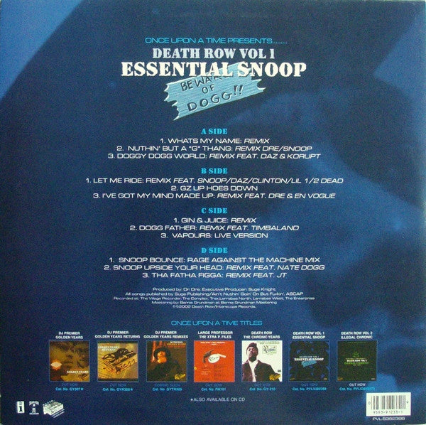 Release: Death Row Vol 1- Essential Snoop-Vinyl-US-2002-PVL 5382398-517976