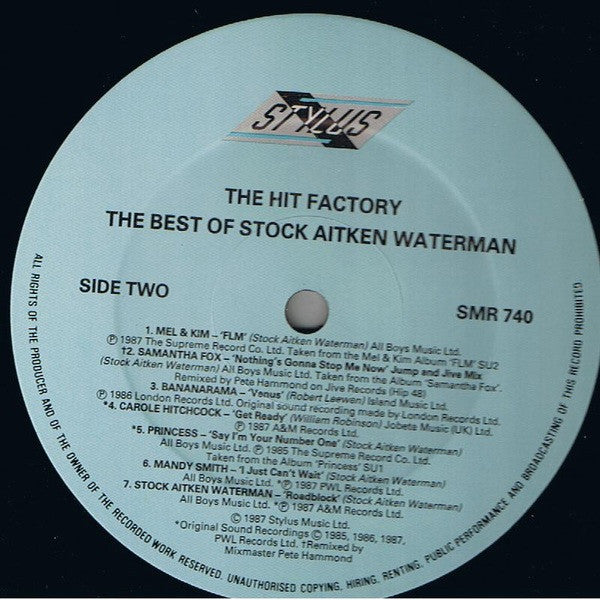 The Hit Factory - The Best Of Stock Aitken Waterman