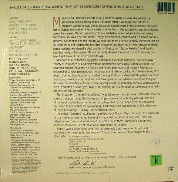Release: Dream Of A Lifetime-Vinyl-US-1985-FC 39916-492592