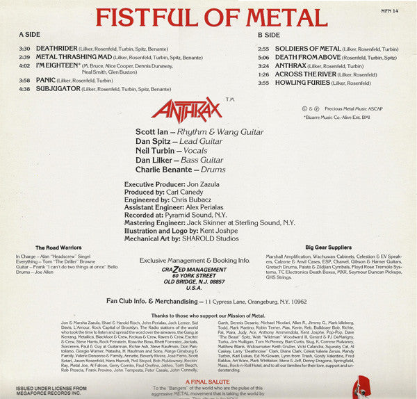 Master Release: Fistful Of Metal by Anthrax