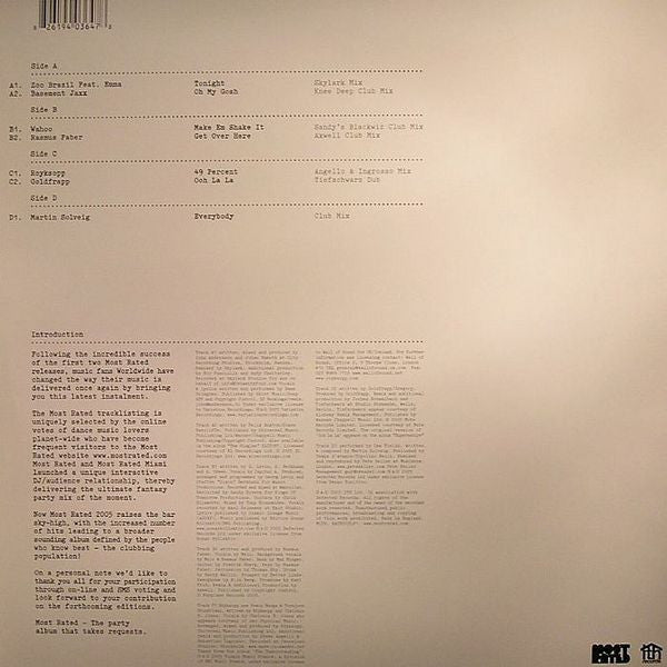 Release: Most Rated 2005-Vinyl-UK-2005-RATED03LP1-549688