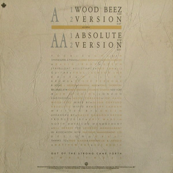 Release: Wood Beez / Absolute-Vinyl-Canada-1984-92 02250-745383