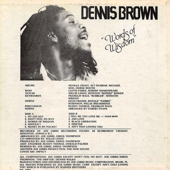 Release: Words Of Wisdom-Vinyl-US-1981-JGMD-6001, JGML-6001-2432054