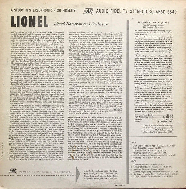 Master Release: Lionel ...Plays Drums, Vibes, Piano by Lionel Hampton And His Orchestra