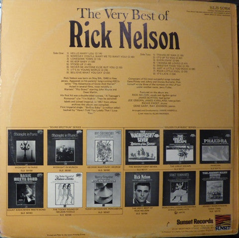 Master Release: The Very Best Of Rick Nelson by Ricky Nelson (2)