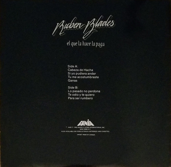 Release: El Que La Hace La Paga-Vinyl-US-1983-JM 624-1265803