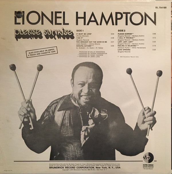 Master Release: Please Sunrise by Lionel Hampton