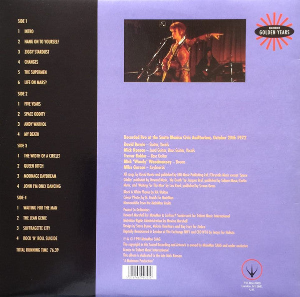 Master Release: Live Santa Monica '72 by David Bowie