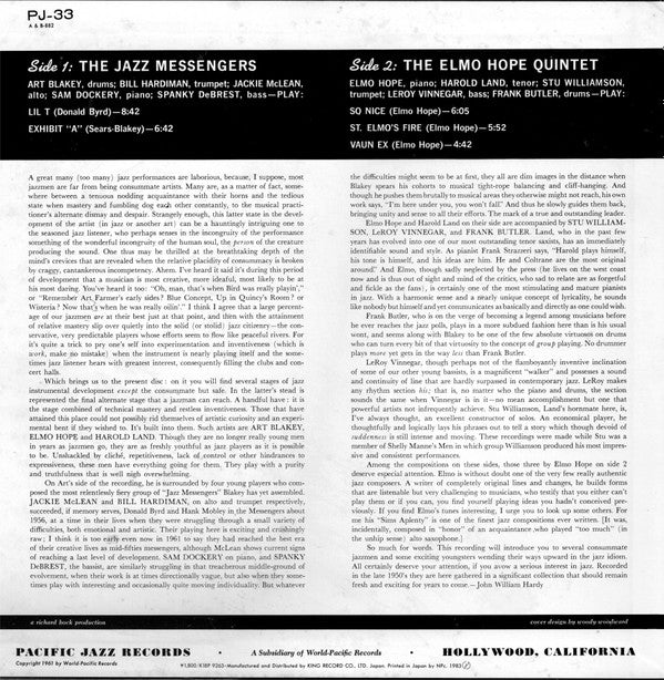 Art Blakey & The Jazz Messengers / The Elmo Hope Quintet Featuring Harold Land