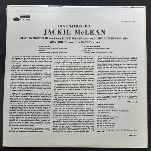 Release: Destination... Out!-Vinyl-US-1968-BST-84165-3696355