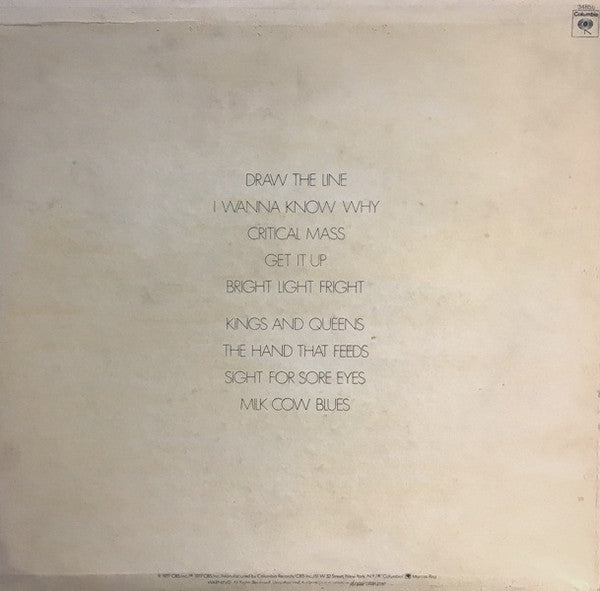 Release: Draw The Line-Vinyl-US-1977-JC 34856-1362671