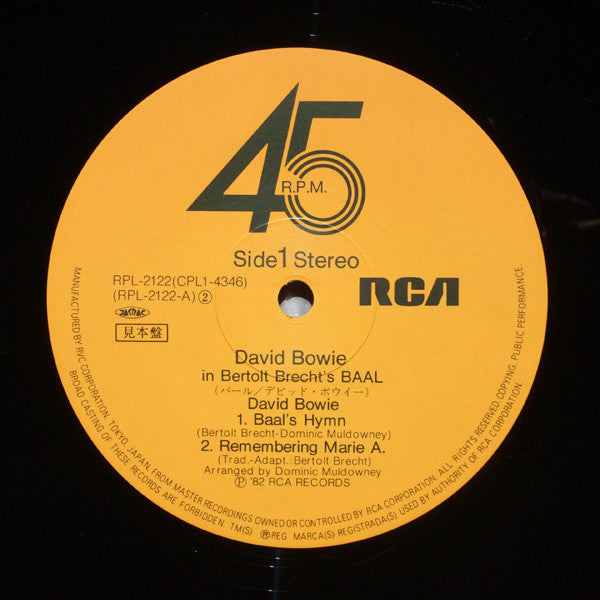 David Bowie In Bertolt Brecht's Baal