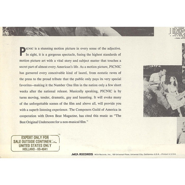 Music From The Sound Track Of The Columbia Picture "Picnic"