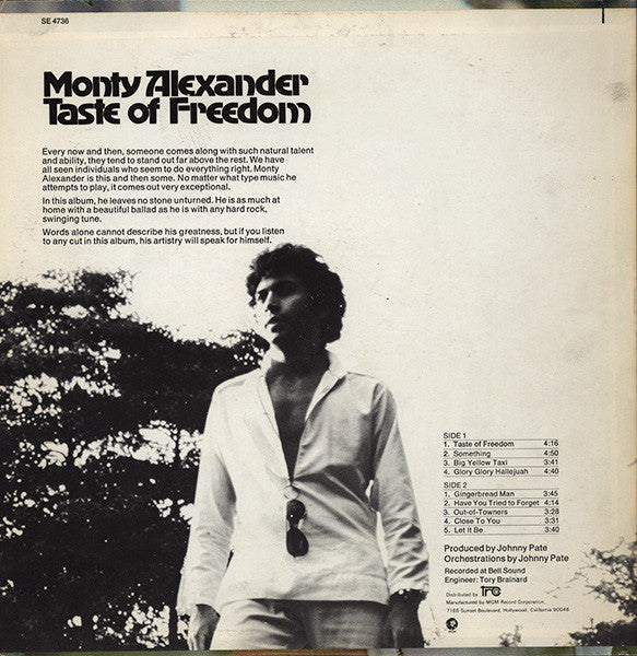 Master Release: Taste Of Freedom by Monty Alexander