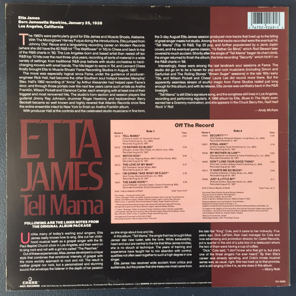 Release: Tell Mama-Vinyl-US-1987-CH-9269-5392166