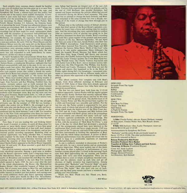 Master Release: Bird At The Roost by Charlie Parker