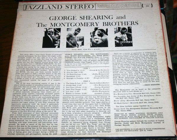 Release: George Shearing And The Montgomery Brothers-Vinyl-US-1965-JLP 955-8250878