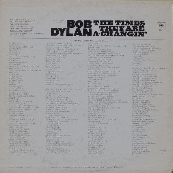 Release: The Times They Are A-Changin'-Vinyl-US-1975-8905, PC 8905-1945594