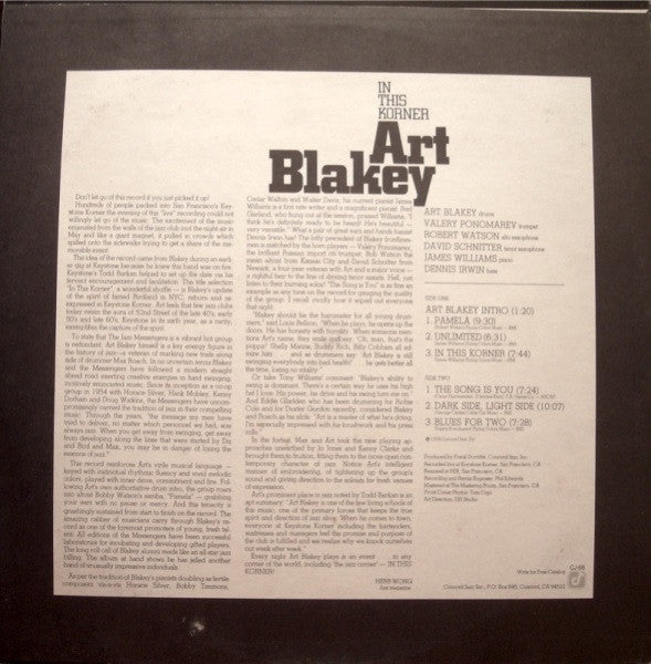 Release: In This Korner-Vinyl-US-1978-CJ-68-1133813