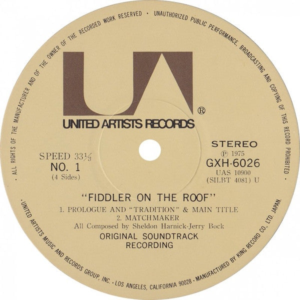 Fiddler On The Roof (Original Motion Picture Soundtrack Recording)
