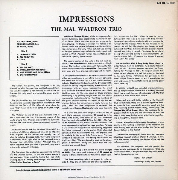 Release: Impressions-Vinyl-US-1984-OJC-132, NJ-8242, NJ-8242-1949447