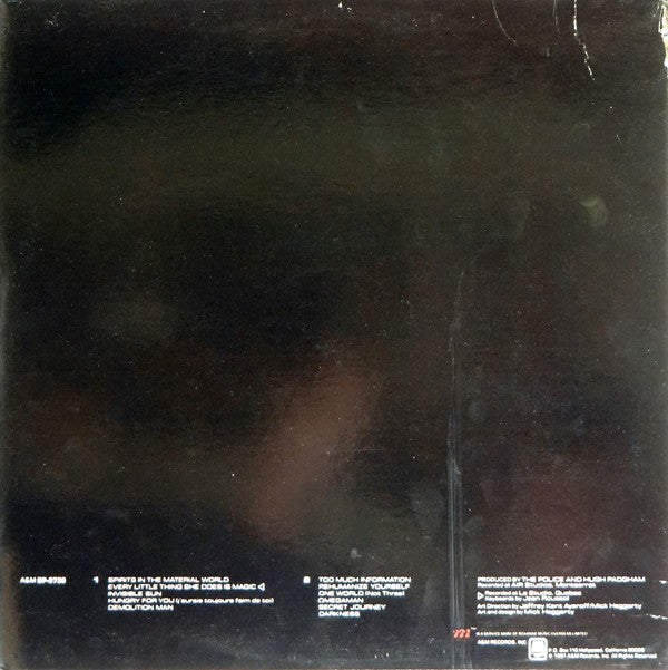 Release: Ghost In The Machine-Vinyl-US-1981-SP-3730-6388012