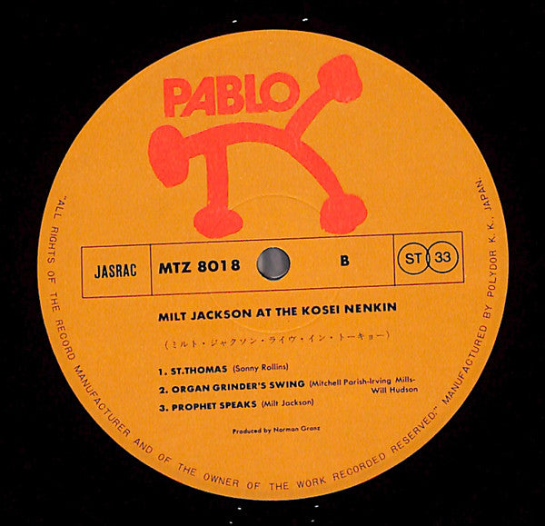 Milt Jackson At The Kosei Nenkin