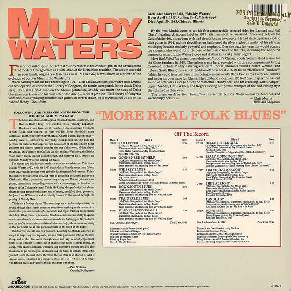 Release: More Real Folk Blues-Vinyl-US-1988-CH-9278, CH-9278-3728883