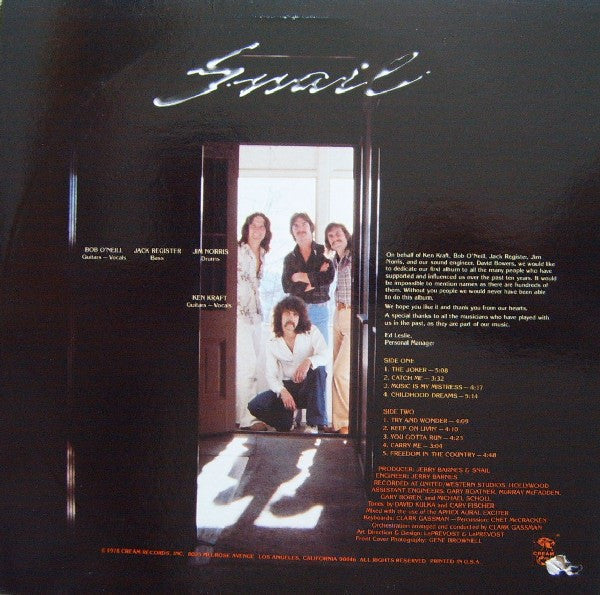 Release: Snail-Vinyl-US-1978-CR 1009-3506925
