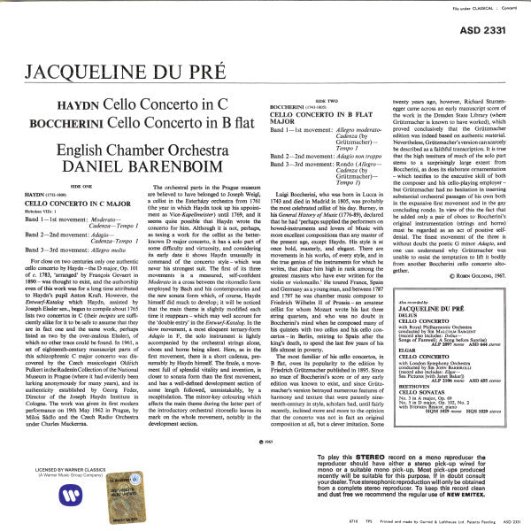 Haydn: Cello Concerto In C / Boccherini: Cello Concerto In B Flat