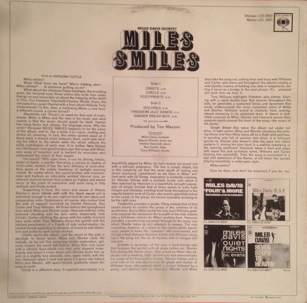 Release: Miles Smiles-Vinyl-US-None-CS 9401, PC 9401-6339939