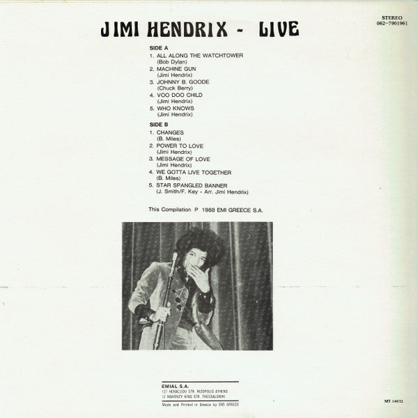 Master Release: Jimi Hendrix "Live" (Best Of...) by Jimi Hendrix
