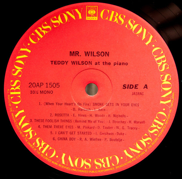 Mr. Wilson (The Fabulous Teddy Wilson At The Piano)