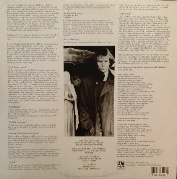 Release: ...Nothing Like The Sun-Vinyl-US-1987-SP-6402-7091165