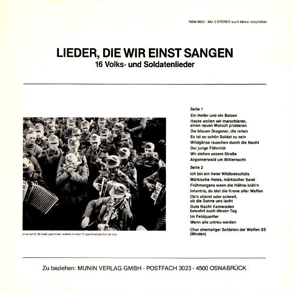 Master Release: Lieder, Die Wir Einst Sangen by SS-Soldatenchor Minden