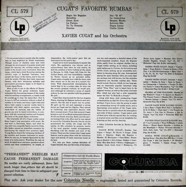Master Release: Cugat's Favorite Rhumbas by Xavier Cugat And His Orchestra
