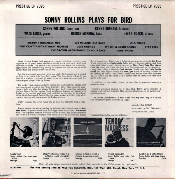 Rollins Plays For Bird