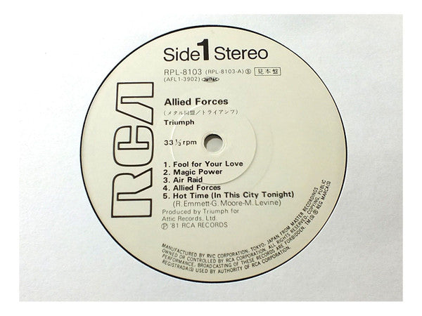 Release: Allied Forces-Vinyl-Japan-1981-RPL 8103-6437074