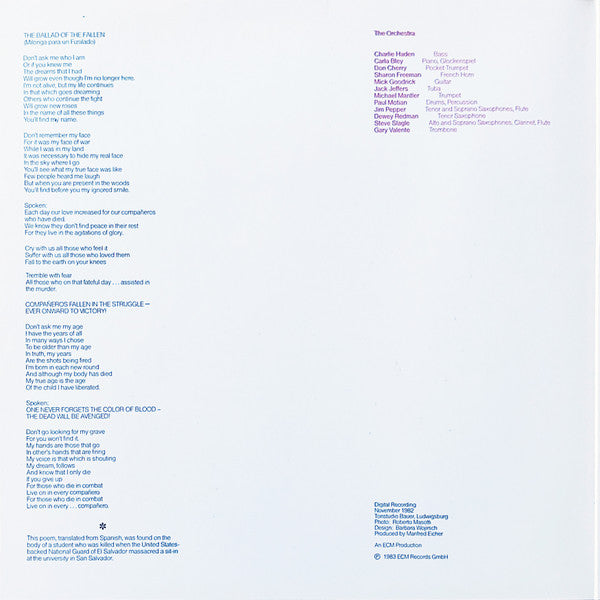 Release: The Ballad Of The Fallen-Vinyl-Germany-1983-ECM 1248, 811 546-1-1904163