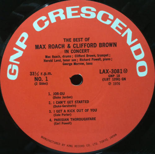 The Best Of Max Roach And Clifford Brown In Concert!