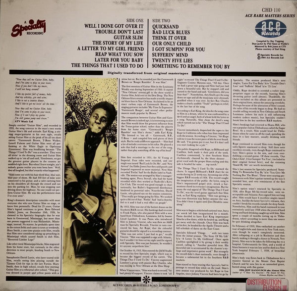 Release: The Things That I Used To Do-Vinyl-UK-1984-CHD 110-2829345