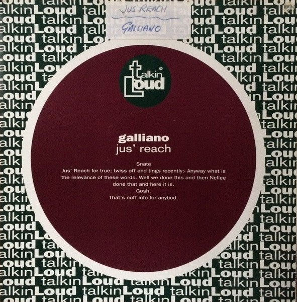 Master Release: Jus' Reach (Easy Nuh Star 7") by Galliano